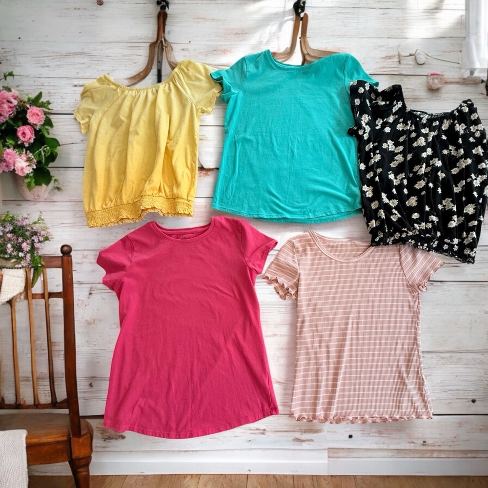 Girls Size XL(14-16) Really Nice Group Of Tops - Gently Worn - Scroll Pictures